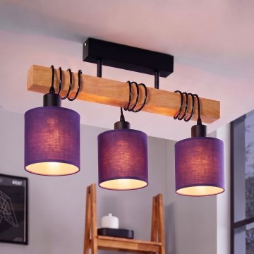 Brilagi - Επιφανειακό φωτιστικό οροφής NUBILA 3xE27/60W/230V πεύκο/μωβ