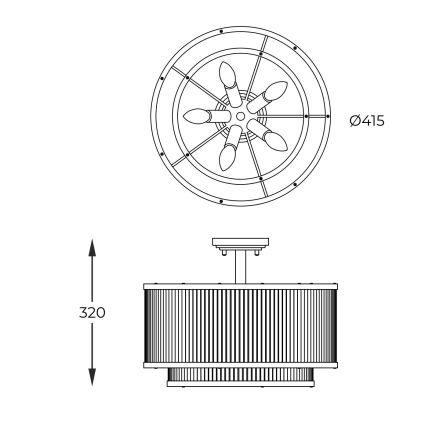 Brilagi - Επιφανειακό φωτιστικό οροφής RAMOS 5xE14/60W/230V χρυσό