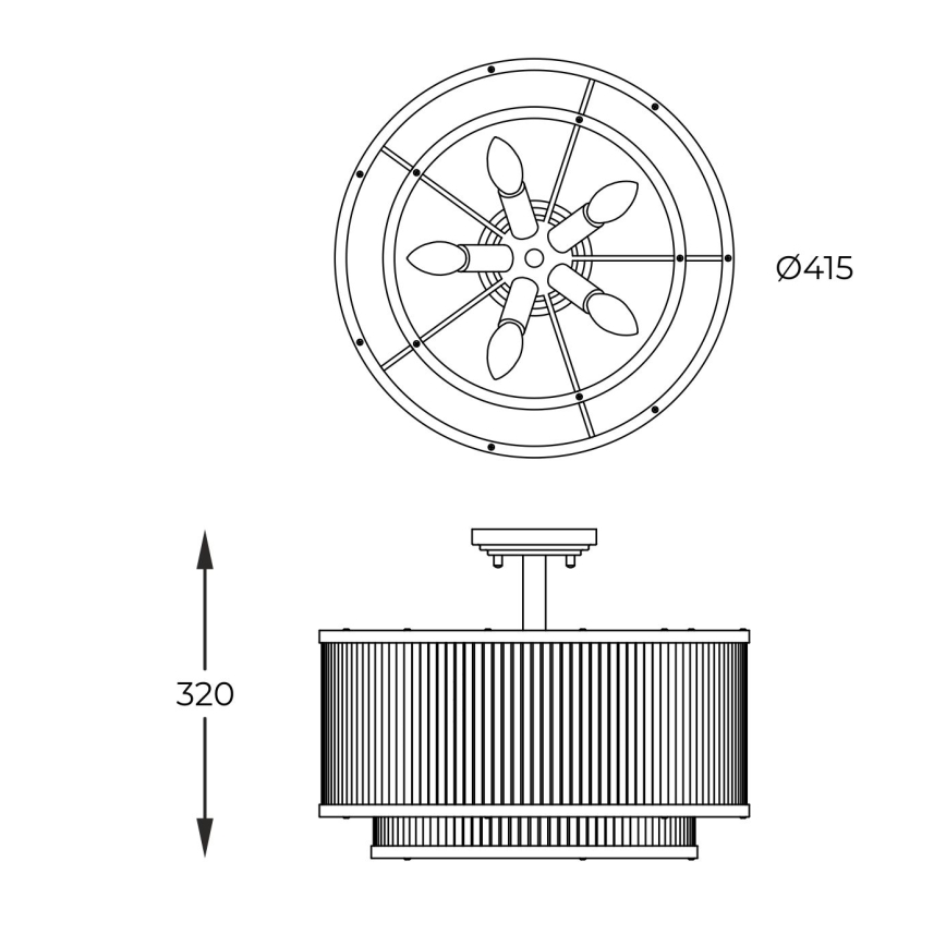Brilagi - Επιφανειακό φωτιστικό οροφής RAMOS 5xE14/60W/230V χρυσό