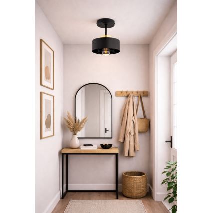Brilagi - Επιφανειακό φωτιστικό οροφής SPRING 1xE27/60W/230V μαύρο/χρυσό
