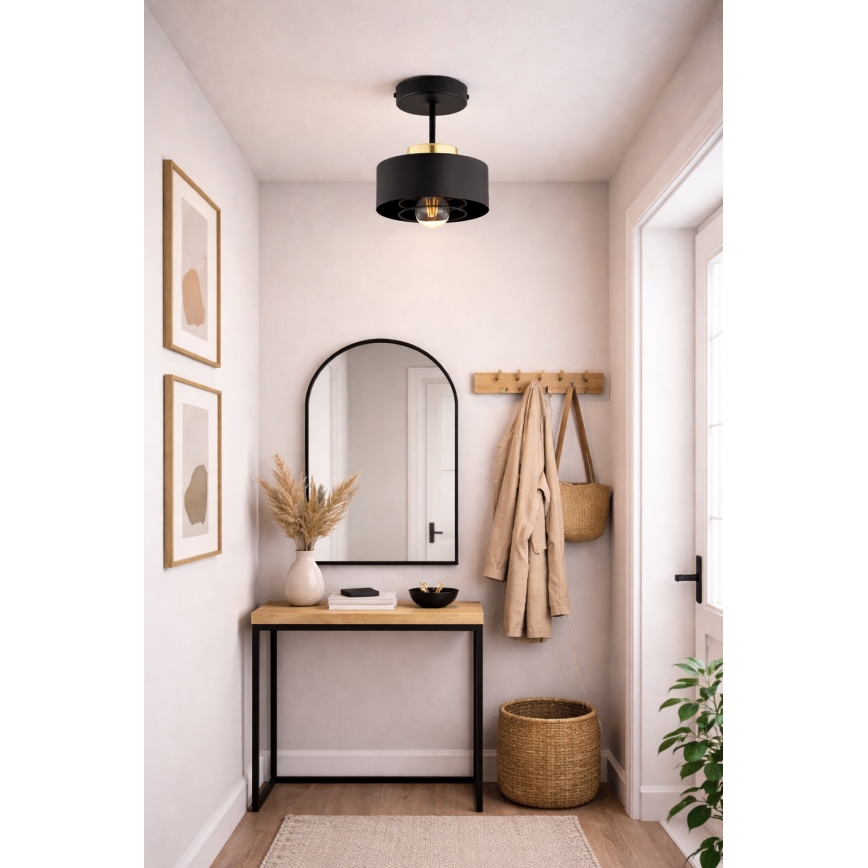 Brilagi - Επιφανειακό φωτιστικό οροφής SPRING 1xE27/60W/230V μαύρο/χρυσό