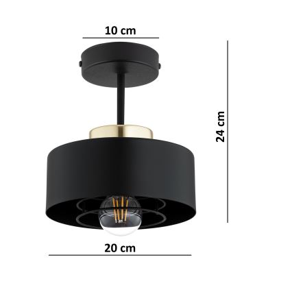 Brilagi - Επιφανειακό φωτιστικό οροφής SPRING 1xE27/60W/230V μαύρο/χρυσό