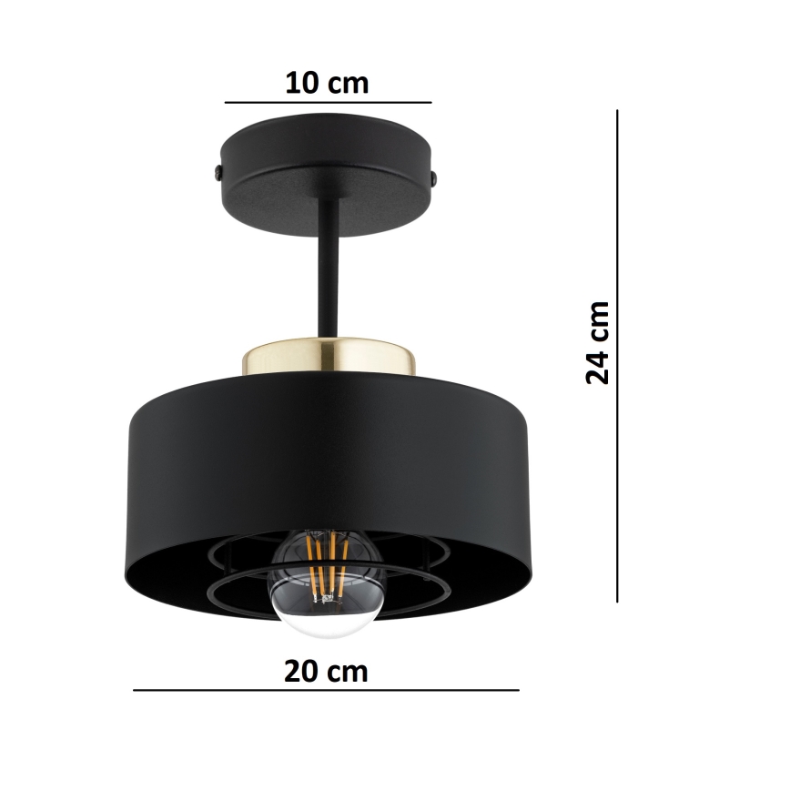 Brilagi - Επιφανειακό φωτιστικό οροφής SPRING 1xE27/60W/230V μαύρο/χρυσό