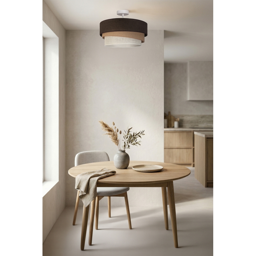 Brilagi - Επιφανειακό φωτιστικό οροφής TRIO 1xE27/60W/230V διάμ. 40 cm καφέ/μπεζ/λευκό