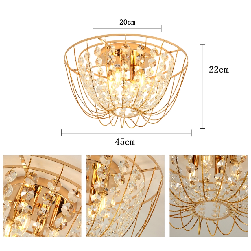 Brilagi - Επιφανειακό φωτιστικό οροφής VASTERAS 4xE14/40W/230V Ø 45 cm