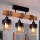 Brilagi - Επιφανειακό φωτιστικό οροφής WOOD GLASS 3xE27/60W/230V πεύκο/μαύρο/καπνιστό καφέ
