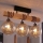 Brilagi - Επιφανειακό φωτιστικό οροφής WOOD GLASS 3xE27/60W/230V πεύκο/μαύρο/καπνιστό καφέ