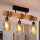 Brilagi - Επιφανειακό φωτιστικό οροφής WOOD GLASS 3xE27/60W/230V πεύκο/μαύρο/καπνιστό καφέ