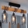 Brilagi - Επιφανειακό φωτιστικό οροφής WOOD GLASS 3xE27/60W/230V πεύκο/μαύρο/καπνιστό γκρι
