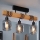 Brilagi - Επιφανειακό φωτιστικό οροφής WOOD GLASS 3xE27/60W/230V πεύκο/μαύρο/καπνιστό γκρι