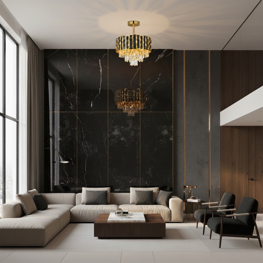 Brilagi - Επιφανειακός πολυέλαιος CRISTAL 5xE14/40W/230V Διάμ. 38 εκ.