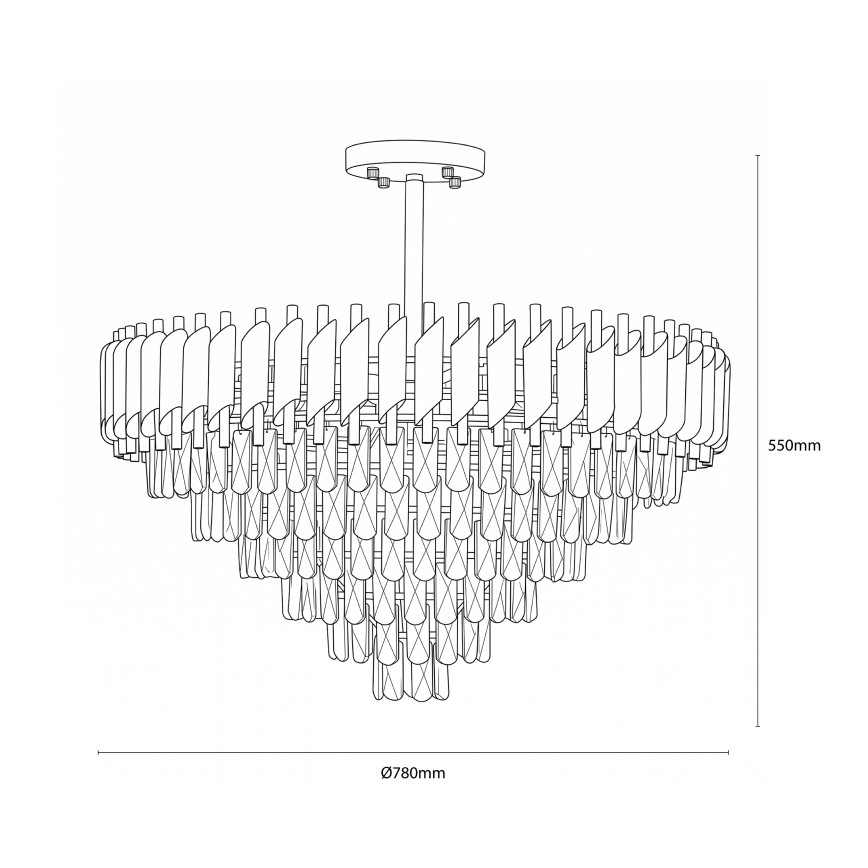 BRILAGI - Επιφανειακός πολυέλαιος ECLIPSE 12xE14/10W/230V Ø 78 εκ. χρυσό/μαύρο