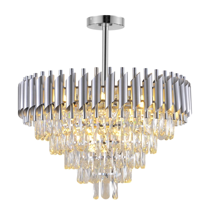 BRILAGI - Επιφανειακός πολυέλαιος ECLIPSE 9xE14/10W/230V Ø 58 cm ασημί