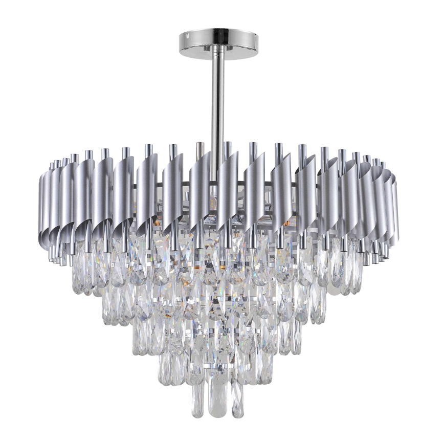 BRILAGI - Επιφανειακός πολυέλαιος ECLIPSE 9xE14/10W/230V Ø 58 cm ασημί
