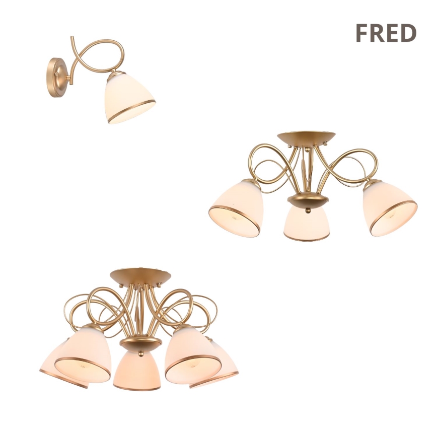 Brilagi - Επιφανειακός πολυέλαιος FRED 5xE27/60W/230V Ø 59 cm χρυσός