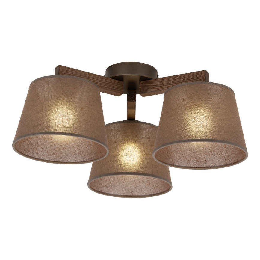 Brilagi - Επιφανειακός πολυέλαιος LATTE 3xE27/15W/230V πεύκο/καφέ