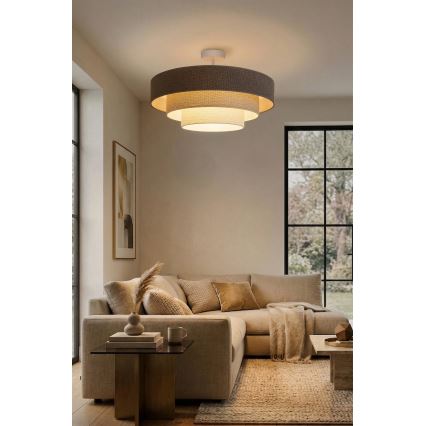Brilagi - Επιφανειακός πολυέλαιος LUNETA 3xE27/60W/230V Ø 80 cm γκρι/κρεμ/λευκό