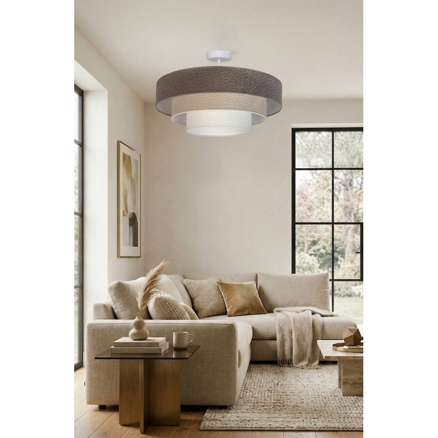 Brilagi - Επιφανειακός πολυέλαιος LUNETA 3xE27/60W/230V Ø 80 cm γκρι/κρεμ/λευκό