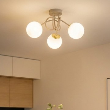 Brilagi - Επιφανειακός πολυέλαιος MILO ECRU 3xE27/60W/230V μπεζ/χρυσό