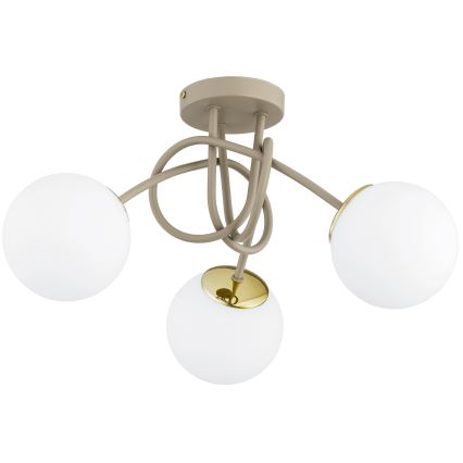 Brilagi - Επιφανειακός πολυέλαιος MILO ECRU 3xE27/60W/230V μπεζ/χρυσό