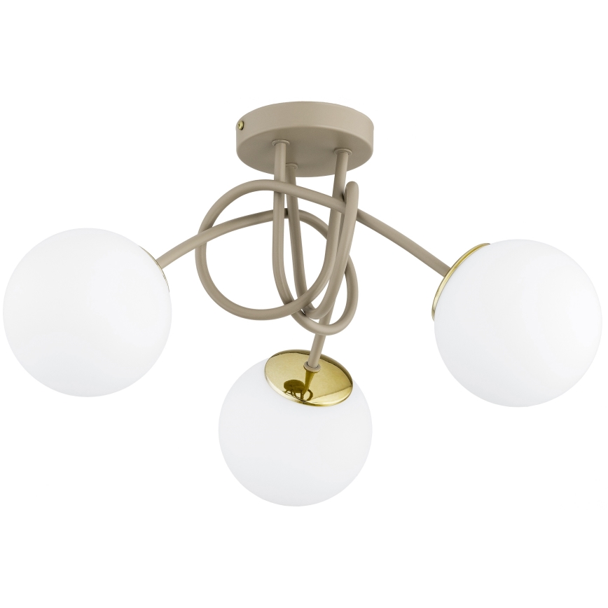 Brilagi - Επιφανειακός πολυέλαιος MILO ECRU 3xE27/60W/230V μπεζ/χρυσό