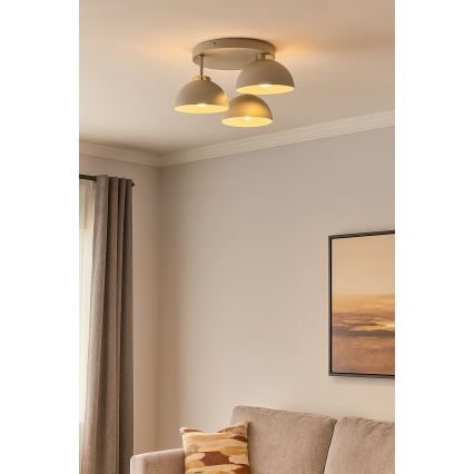 Brilagi - Επικαθήμενη πλαφονιέρα 3xE27/60W/230V μπεζ/χρυσό