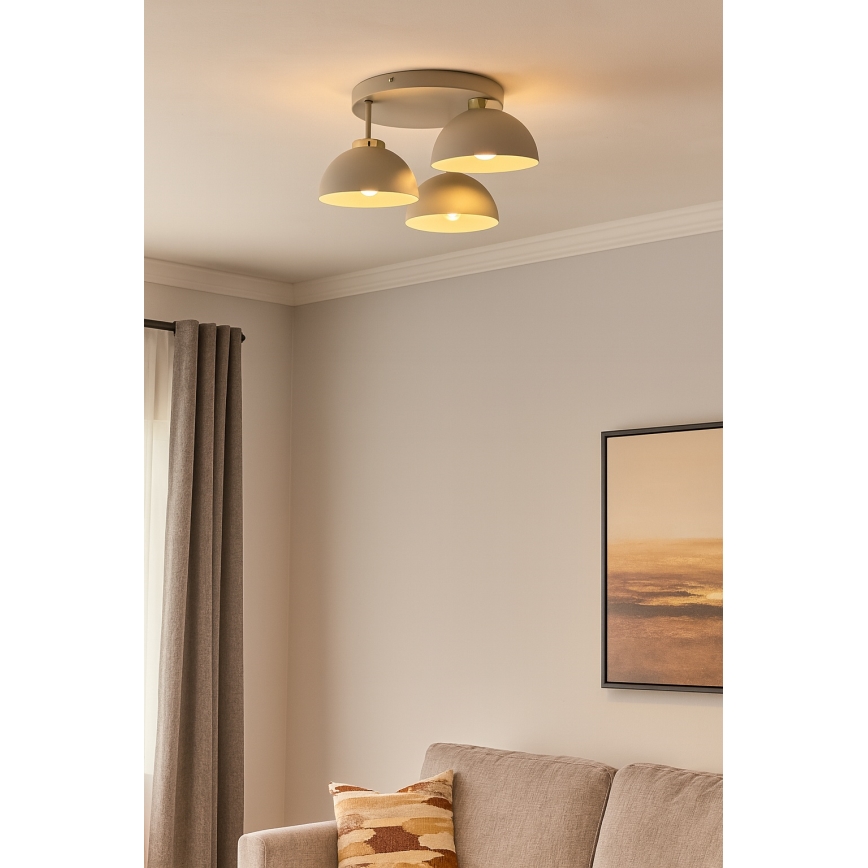 Brilagi - Επικαθήμενη πλαφονιέρα 3xE27/60W/230V μπεζ/χρυσό