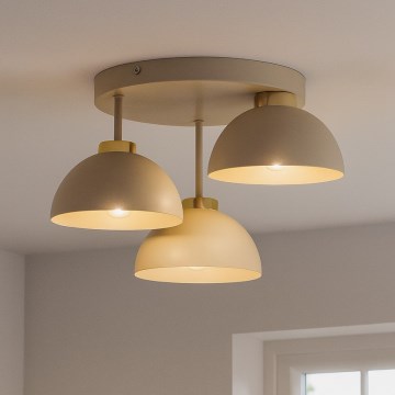 Brilagi - Επικαθήμενη πλαφονιέρα MOON 3xE27/60W/230V μπεζ/χρυσό