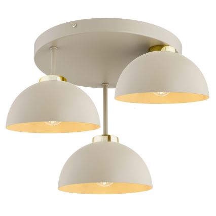 Brilagi - Επικαθήμενη πλαφονιέρα MOON 3xE27/60W/230V μπεζ/χρυσό