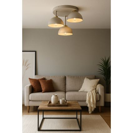 Brilagi - Επικαθήμενη πλαφονιέρα MOON 3xE27/60W/230V μπεζ/χρυσό