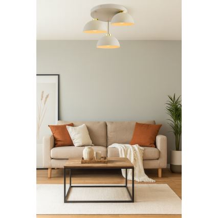 Brilagi - Επικαθήμενη πλαφονιέρα MOON 3xE27/60W/230V μπεζ/χρυσό
