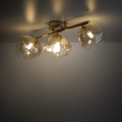 Brilagi - Επικαθήμενο φωτιστικό οροφής VULCANO 3xG9/8W/230V χρυσό/καπνιστό μπεζ