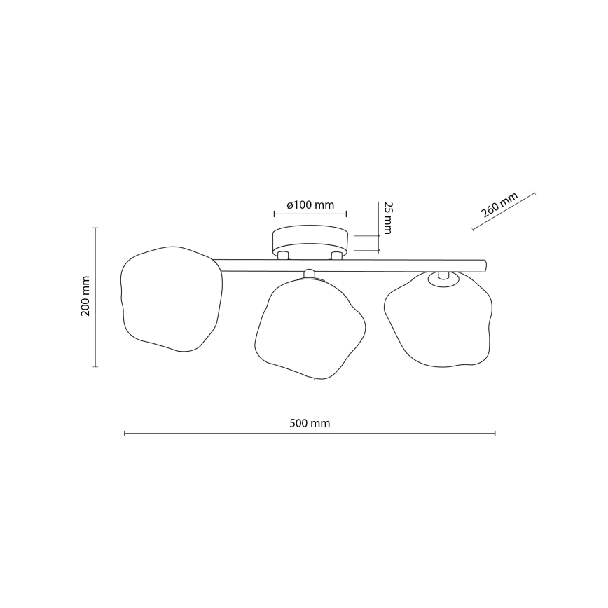 Brilagi - Επικαθήμενο φωτιστικό οροφής VULCANO 3xG9/8W/230V χρυσό/καπνιστό μπεζ