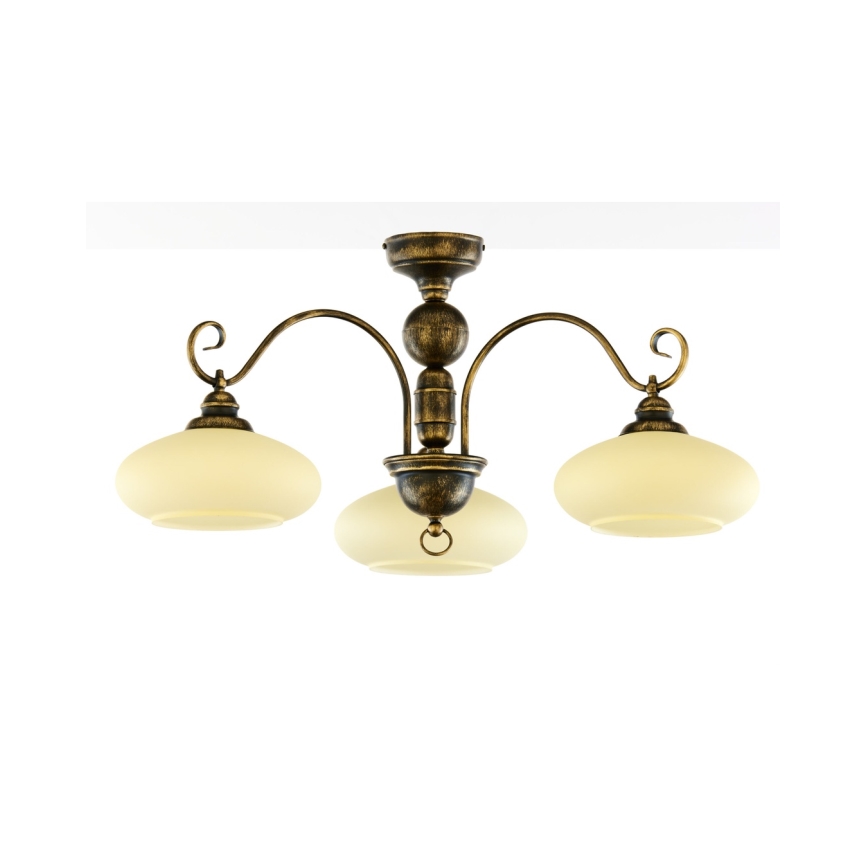 Brilagi - Επικαθήμενος πολυέλαιος MOLLERO 3xE27/15W/230V Ø 84 εκ. μπρονζέ/πατίνα
