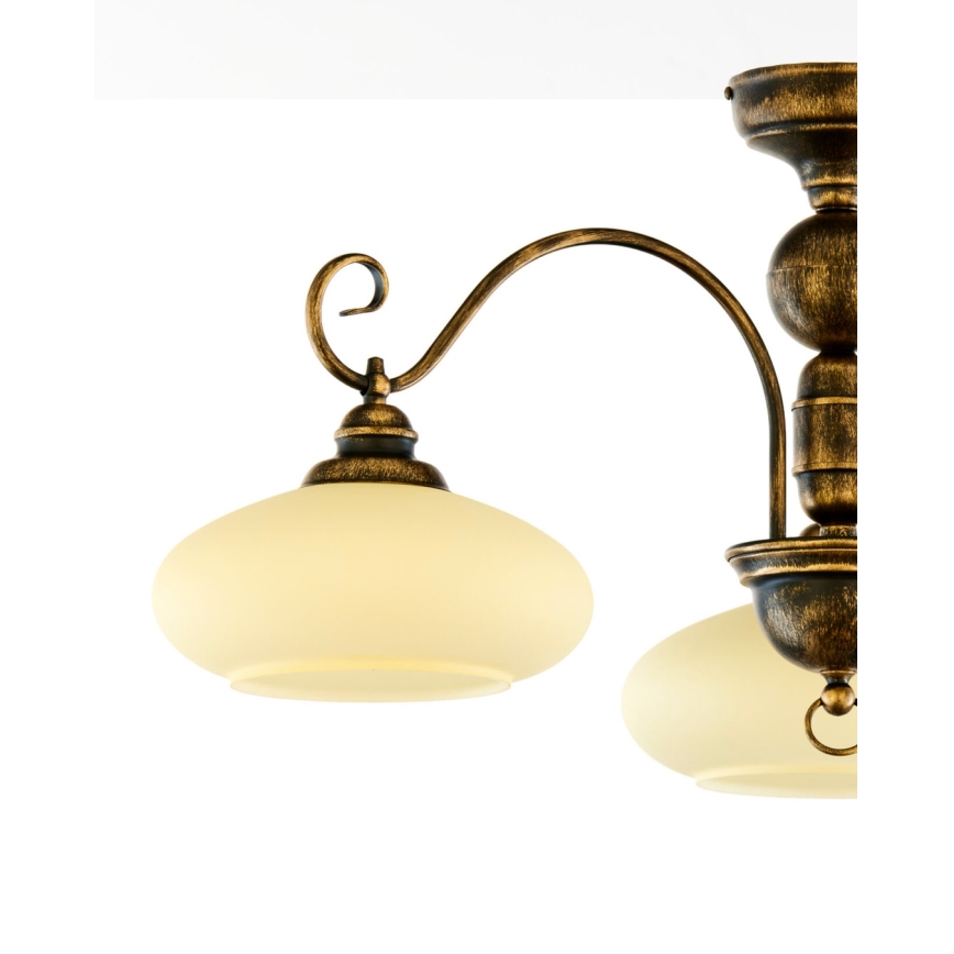 Brilagi - Επικαθήμενος πολυέλαιος MOLLERO 3xE27/15W/230V Ø 84 εκ. μπρονζέ/πατίνα