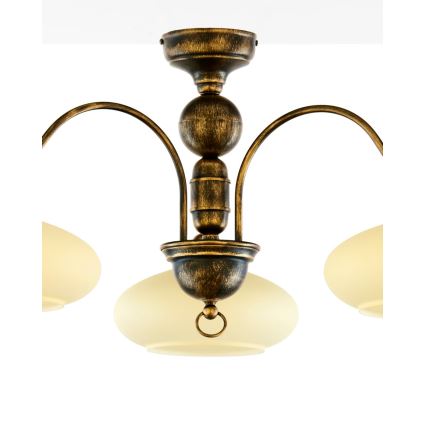 Brilagi - Επικαθήμενος πολυέλαιος MOLLERO 3xE27/15W/230V Ø 84 εκ. μπρονζέ/πατίνα