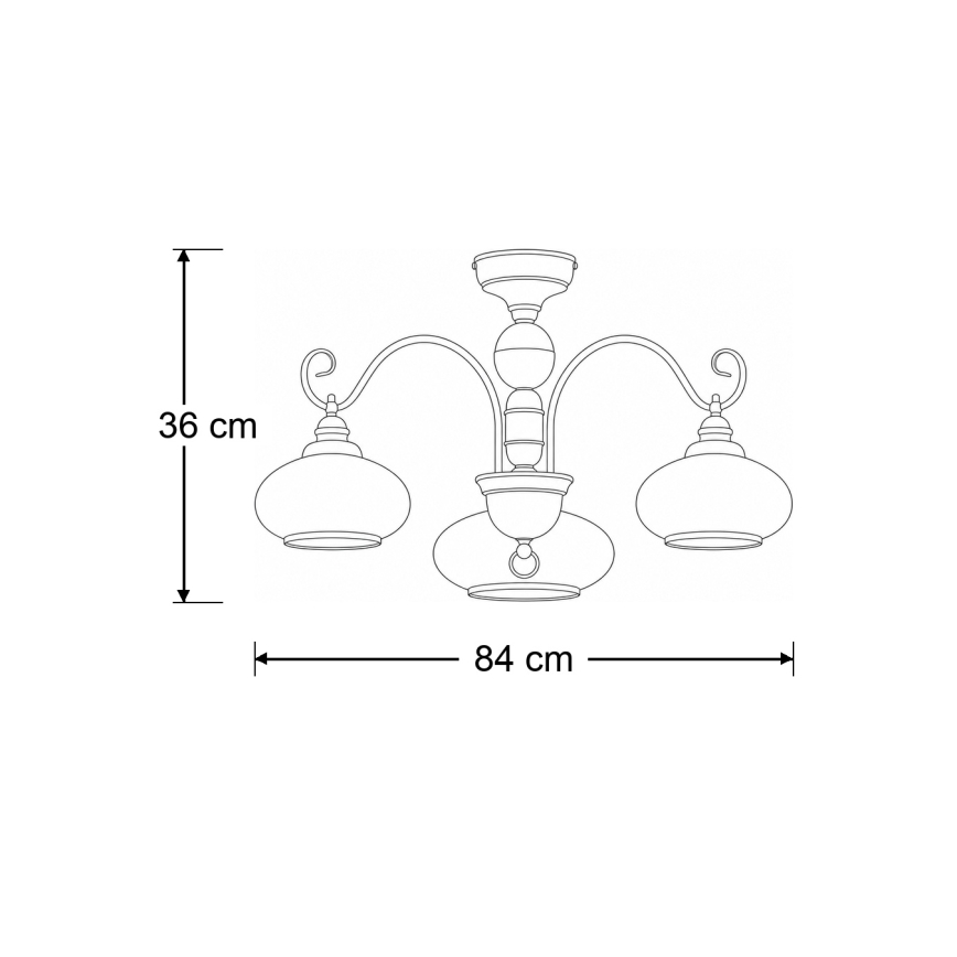 Brilagi - Επικαθήμενος πολυέλαιος MOLLERO 3xE27/15W/230V Ø 84 εκ. μπρονζέ/πατίνα