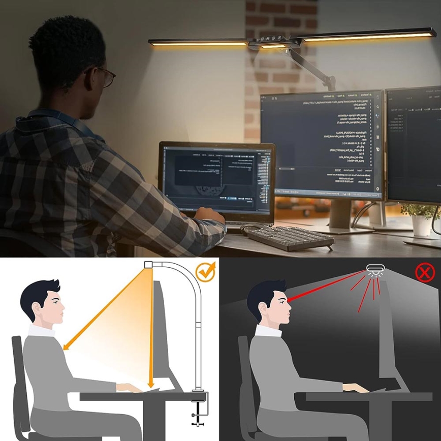 Brilagi - LED Dimming αφής εύκαμπτο Επιτραπέζιο φωτιστικό VARIO LED/24W/230V 3000-6500K CRI 92 μαύρο