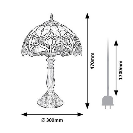 Brilagi - Επιτραπέζια λάμπα Tiffany από βιτρώ LORAS 1xE27/40W/230V