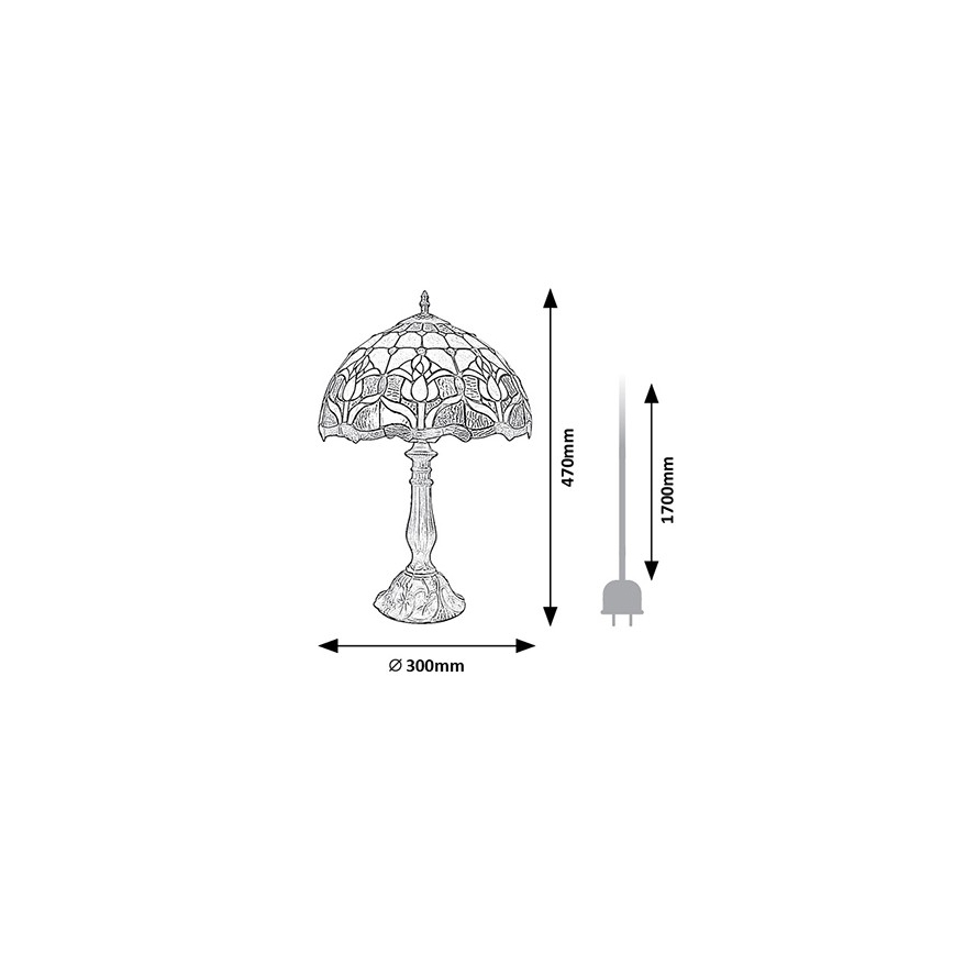 Brilagi - Επιτραπέζια λάμπα Tiffany από βιτρώ LORAS 1xE27/40W/230V