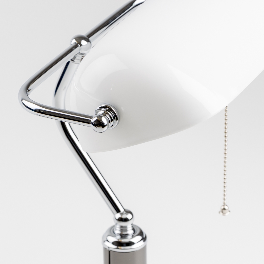 Brilagi - Επιτραπέζιο φωτιστικό BANK OFFICE 1xE27/60W/230V μαύρο/ασημί/λευκό