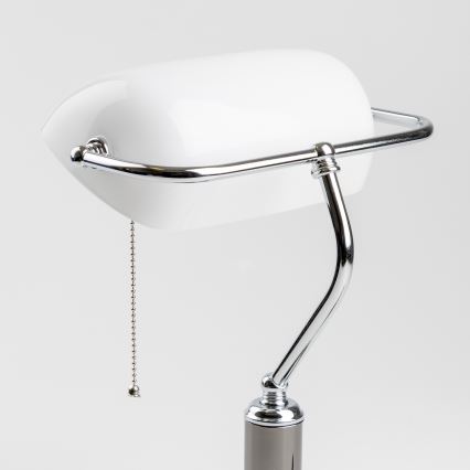 Brilagi - Επιτραπέζιο φωτιστικό BANK OFFICE 1xE27/60W/230V μαύρο/ασημί/λευκό