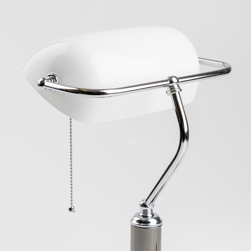 Brilagi - Επιτραπέζιο φωτιστικό BANK OFFICE 1xE27/60W/230V μαύρο/ασημί/λευκό