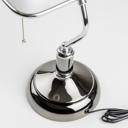 Brilagi - Επιτραπέζιο φωτιστικό BANK OFFICE 1xE27/60W/230V μαύρο/ασημί/λευκό