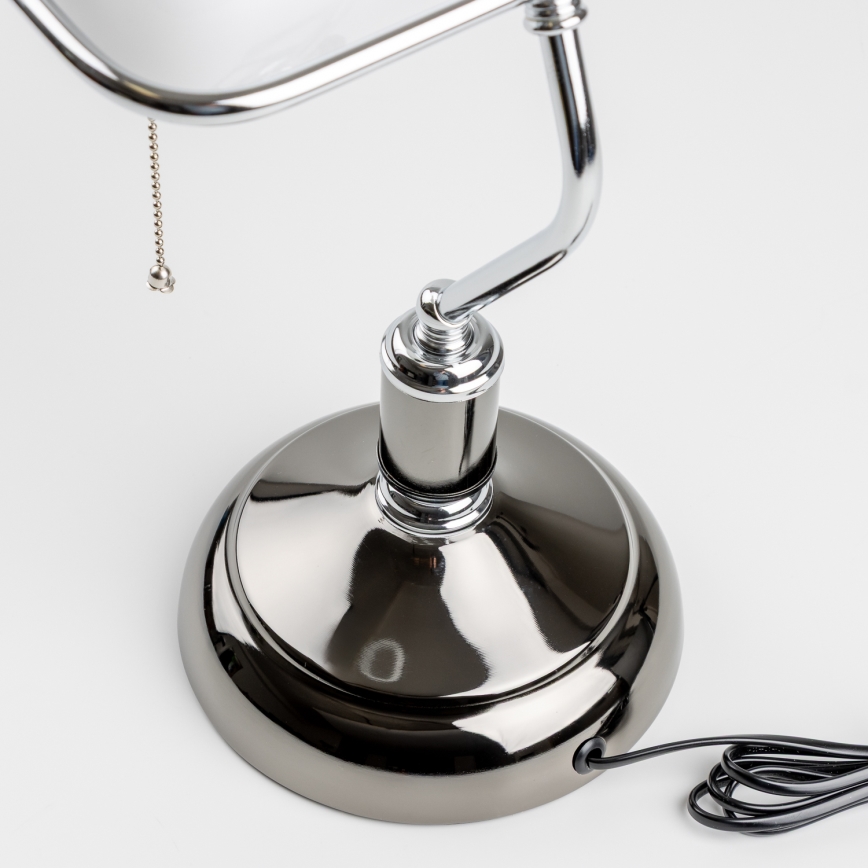 Brilagi - Επιτραπέζιο φωτιστικό BANK OFFICE 1xE27/60W/230V μαύρο/ασημί/λευκό