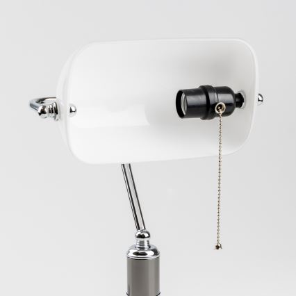 Brilagi - Επιτραπέζιο φωτιστικό BANK OFFICE 1xE27/60W/230V μαύρο/ασημί/λευκό