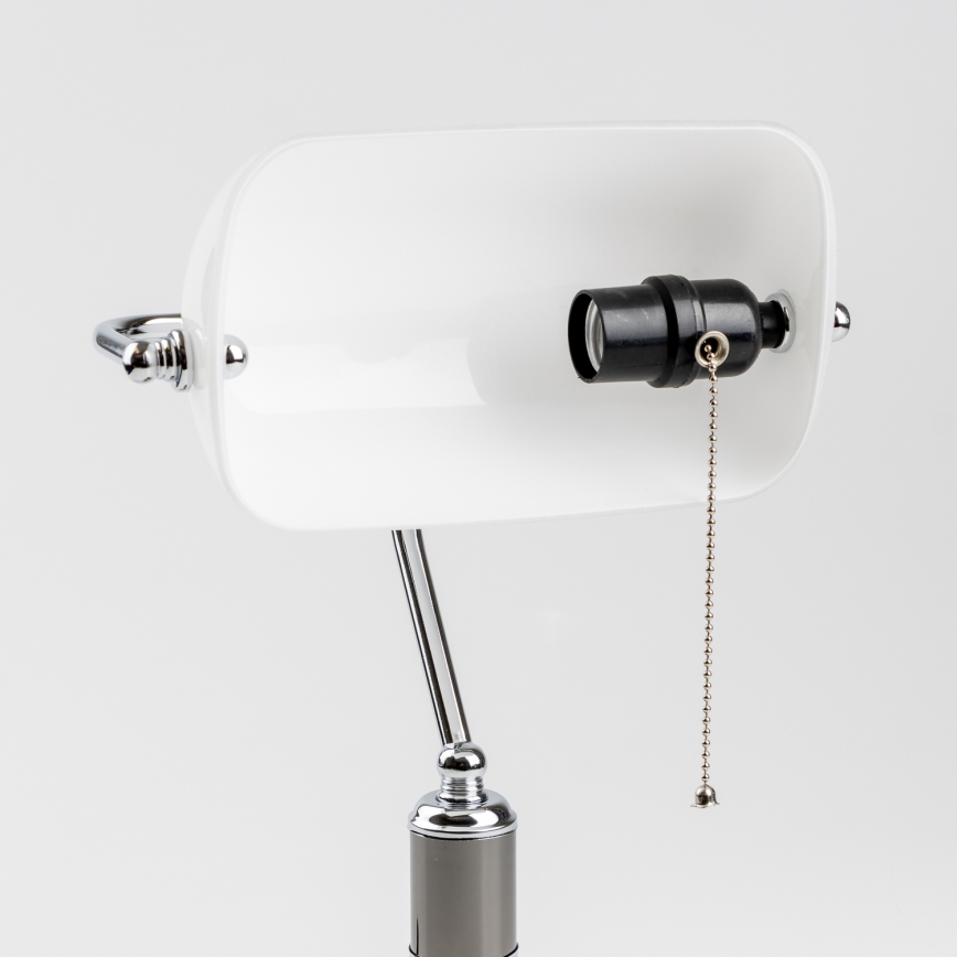 Brilagi - Επιτραπέζιο φωτιστικό BANK OFFICE 1xE27/60W/230V μαύρο/ασημί/λευκό