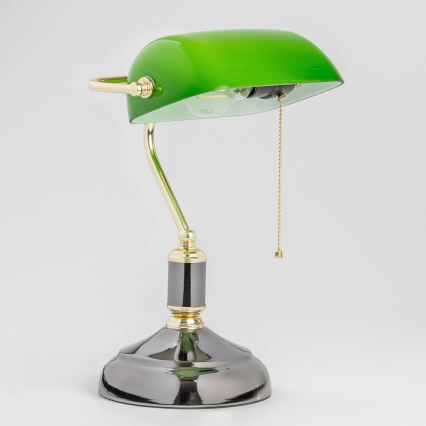 Brilagi - Επιτραπέζιο φωτιστικό BANK OFFICE 1xE27/60W/230V μαύρο/χρυσό/πράσινο