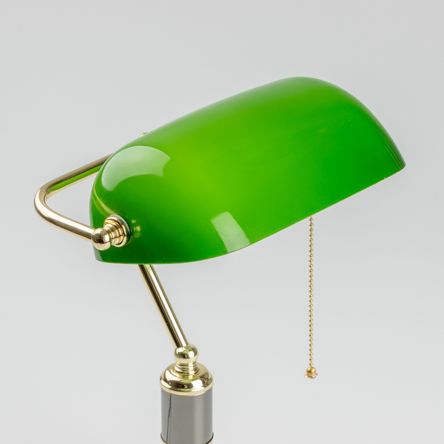 Brilagi - Επιτραπέζιο φωτιστικό BANK OFFICE 1xE27/60W/230V μαύρο/χρυσό/πράσινο