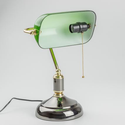 Brilagi - Επιτραπέζιο φωτιστικό BANK OFFICE 1xE27/60W/230V μαύρο/χρυσό/πράσινο